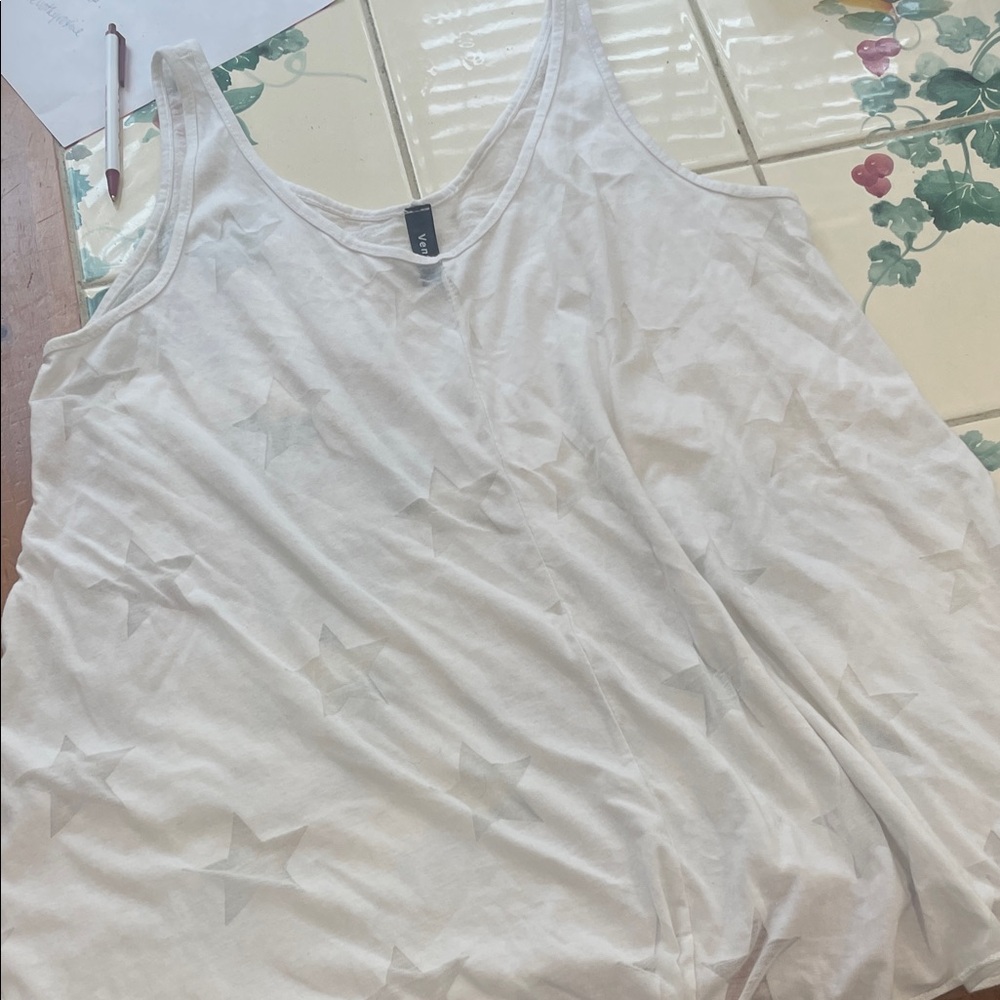 Ventti White Star Tank Top